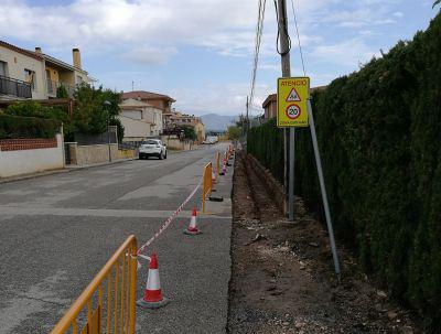 Obres de la nova vorera Carrer de les Escoles